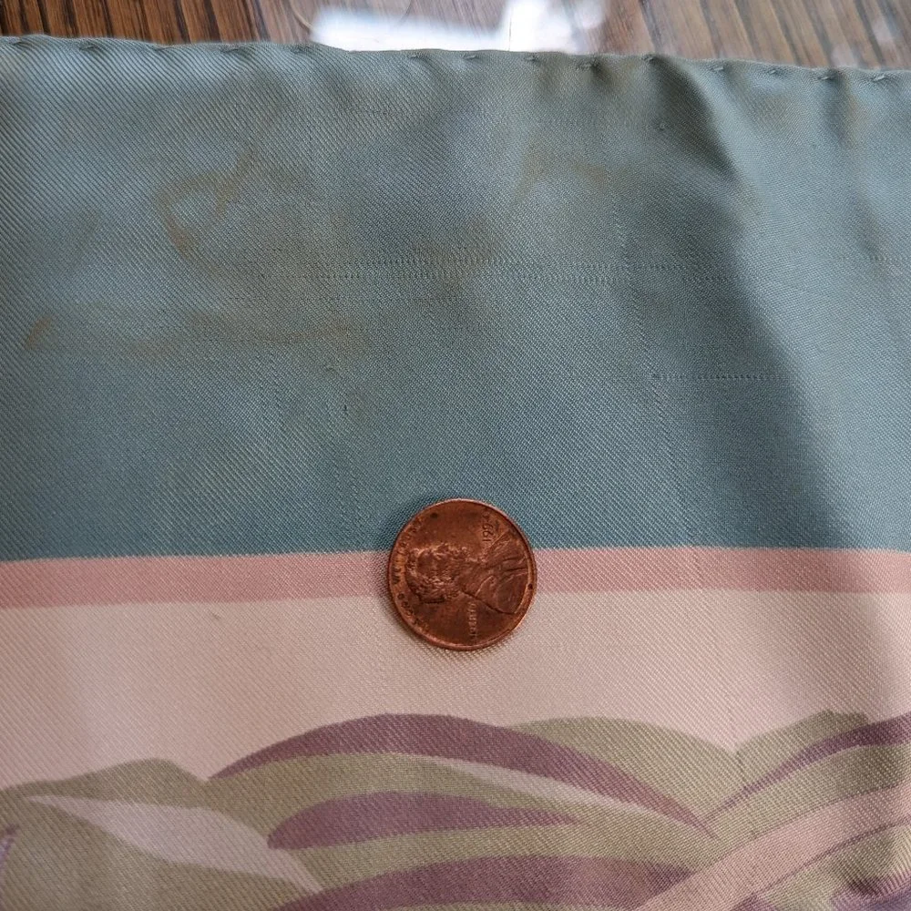 Vintage Hermes Cols Verts Blue Pastel 90 cm Silk Scarf Rare - Picture 15 of 16